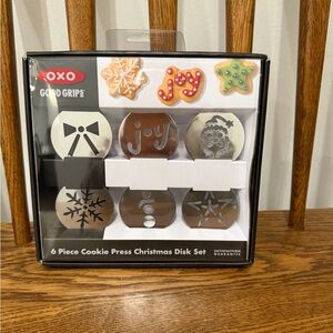 OXO Good Grips 6 Piece Cookie Press Christmas Disk Set New In Box